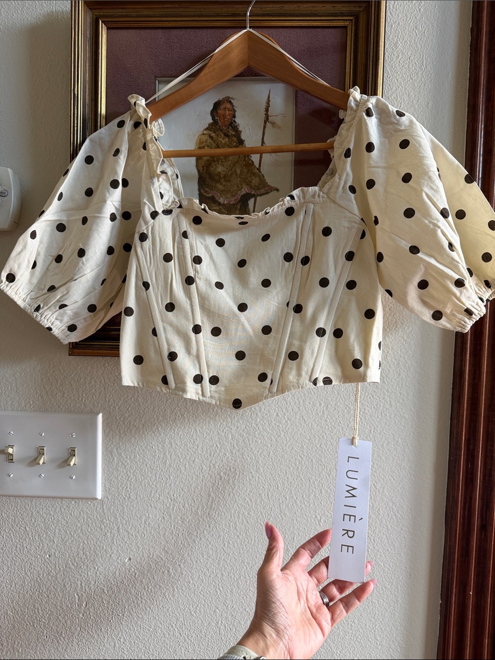 Lumiere Crop Top with Polka Dots and Boning